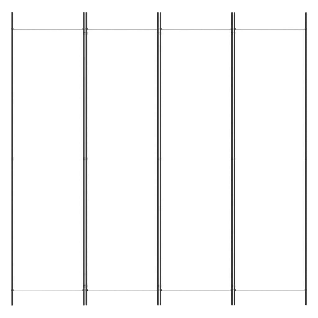 Sobna pregrada s 4 panela bijela 200 x 200 cm od tkanine
