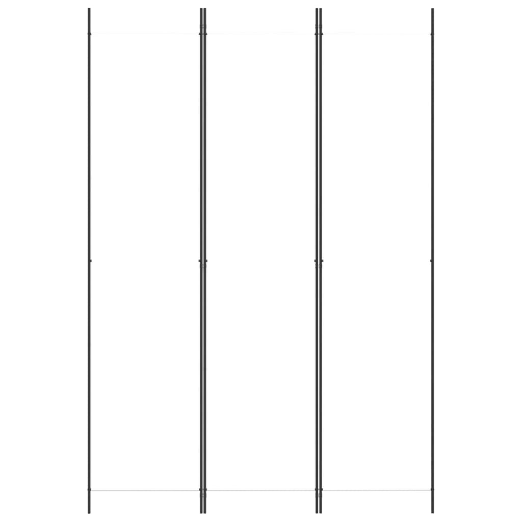 Sobna pregrada s 3 panela bijela 150 x 220 cm od tkanine