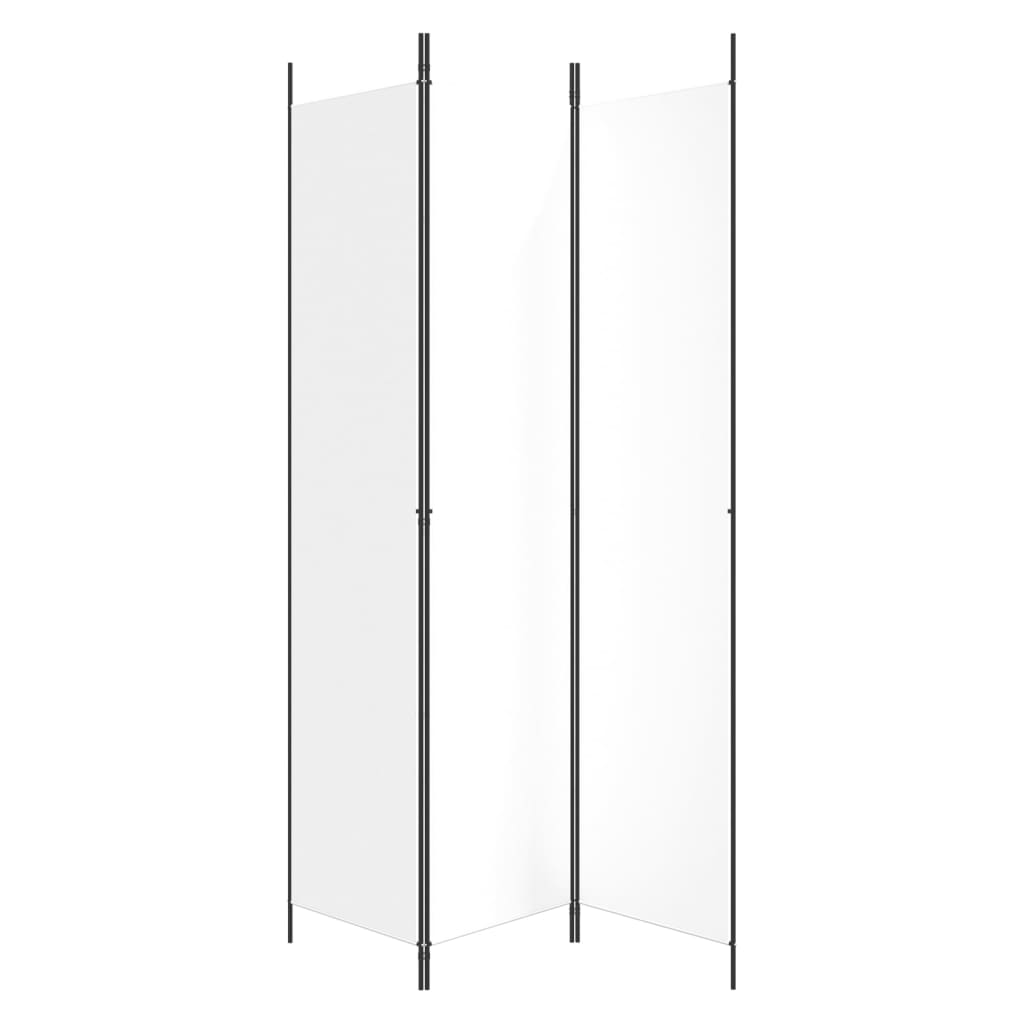 Sobna pregrada s 3 panela bijela 150 x 220 cm od tkanine