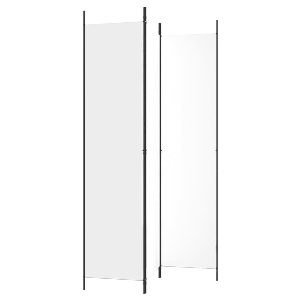 Sobna pregrada s 3 panela bijela 150 x 220 cm od tkanine