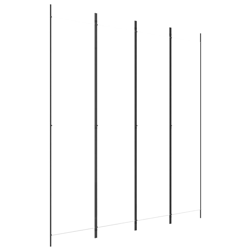Sobna pregrada s 4 panela bijela 200 x 220 cm od tkanine