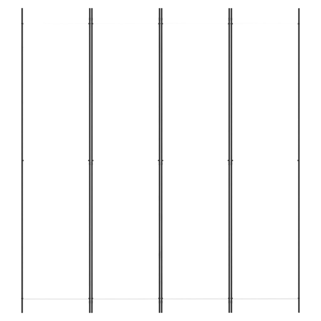 Sobna pregrada s 4 panela bijela 200 x 220 cm od tkanine