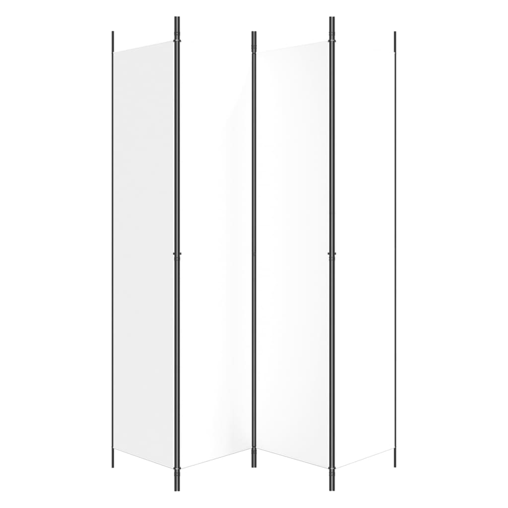 Sobna pregrada s 4 panela bijela 200 x 220 cm od tkanine