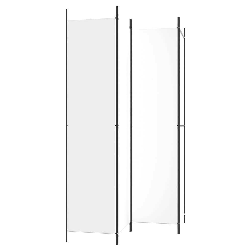 Sobna pregrada s 4 panela bijela 200 x 220 cm od tkanine