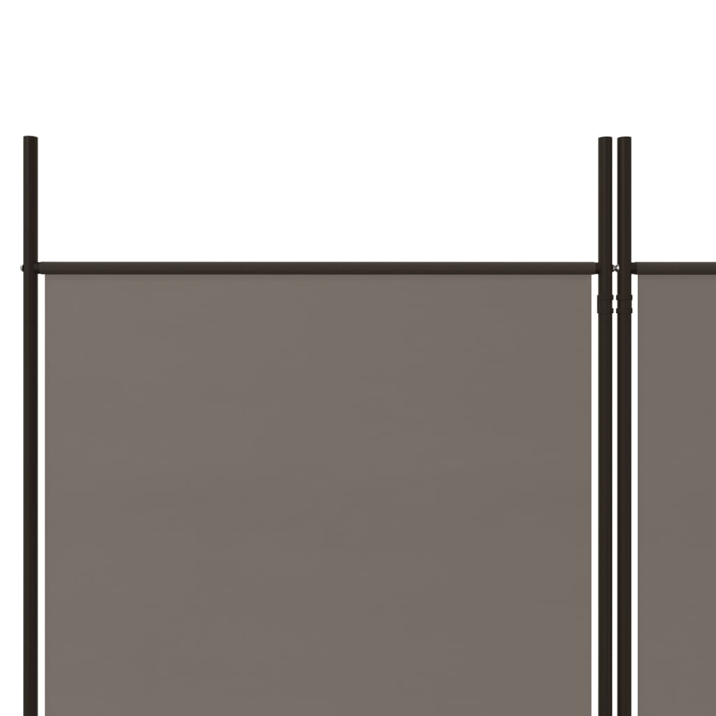 Sobna pregrada s 4 panela antracit 200 x 220 cm od tkanine