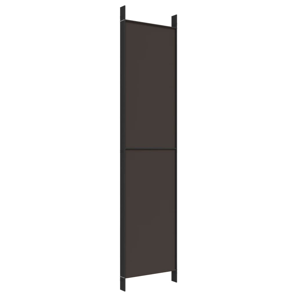Sobna pregrada s 5 panela smeđa 250x220 cm od tkanine