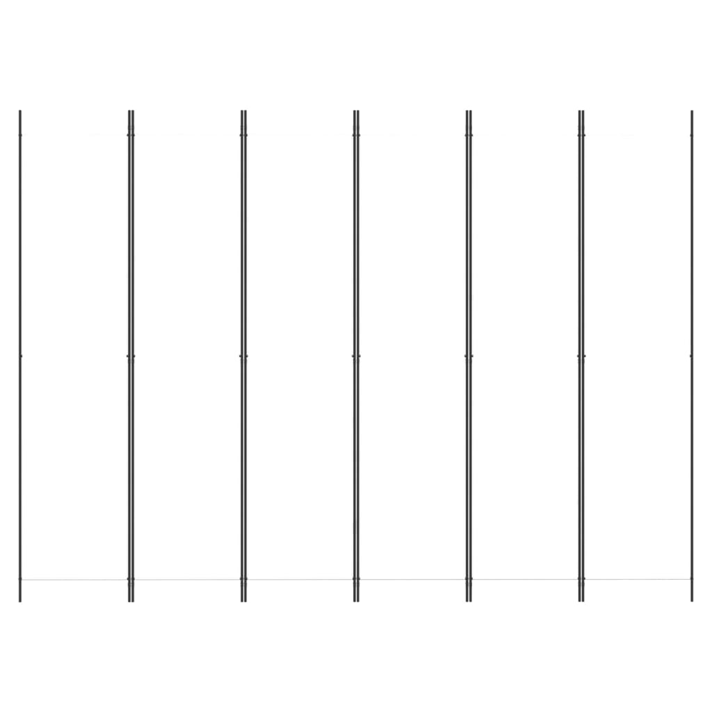 Sobna pregrada s 6 panela bijela 300 x 220 cm od tkanine