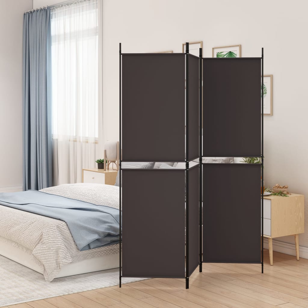 Sobna pregrada s 3 panela smeđa 150x180 cm od tkanine