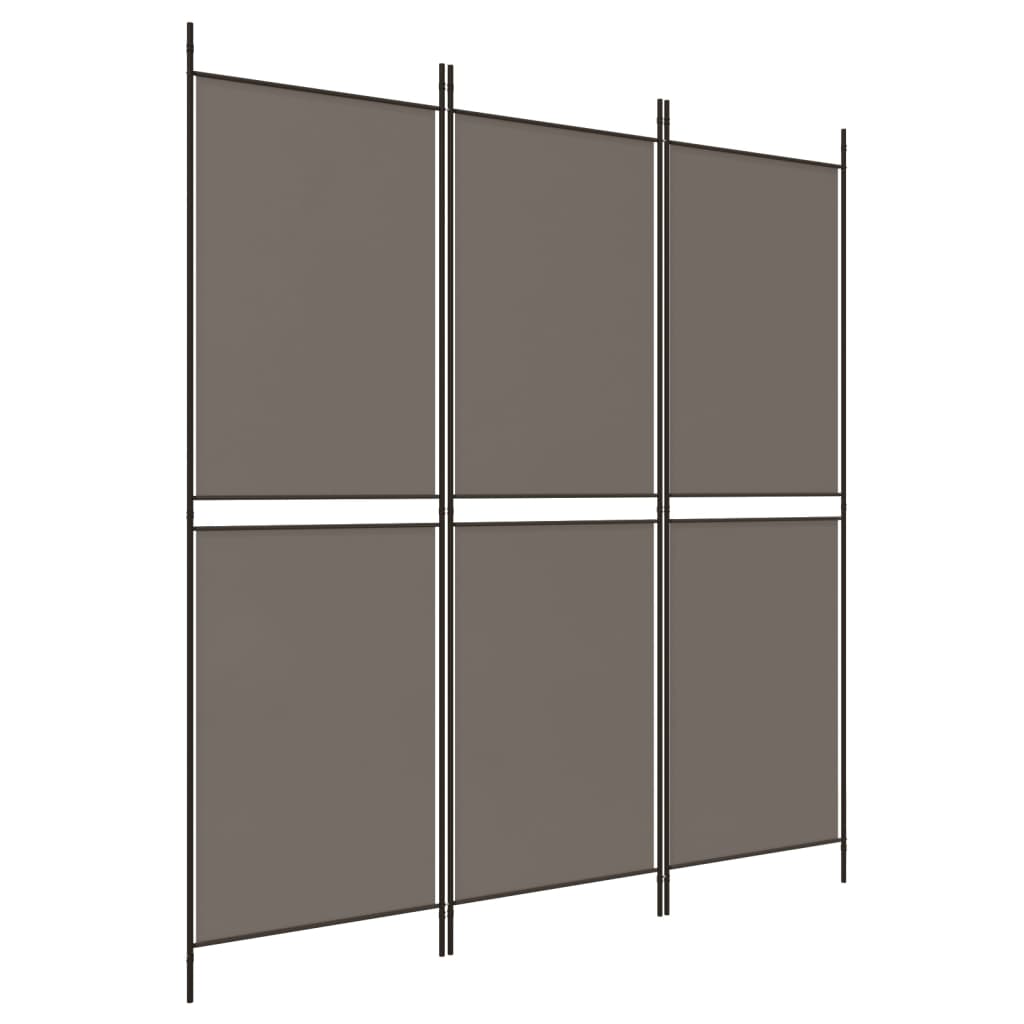 Sobna pregrada s 3 panela antracit 150x180 cm od tkanine