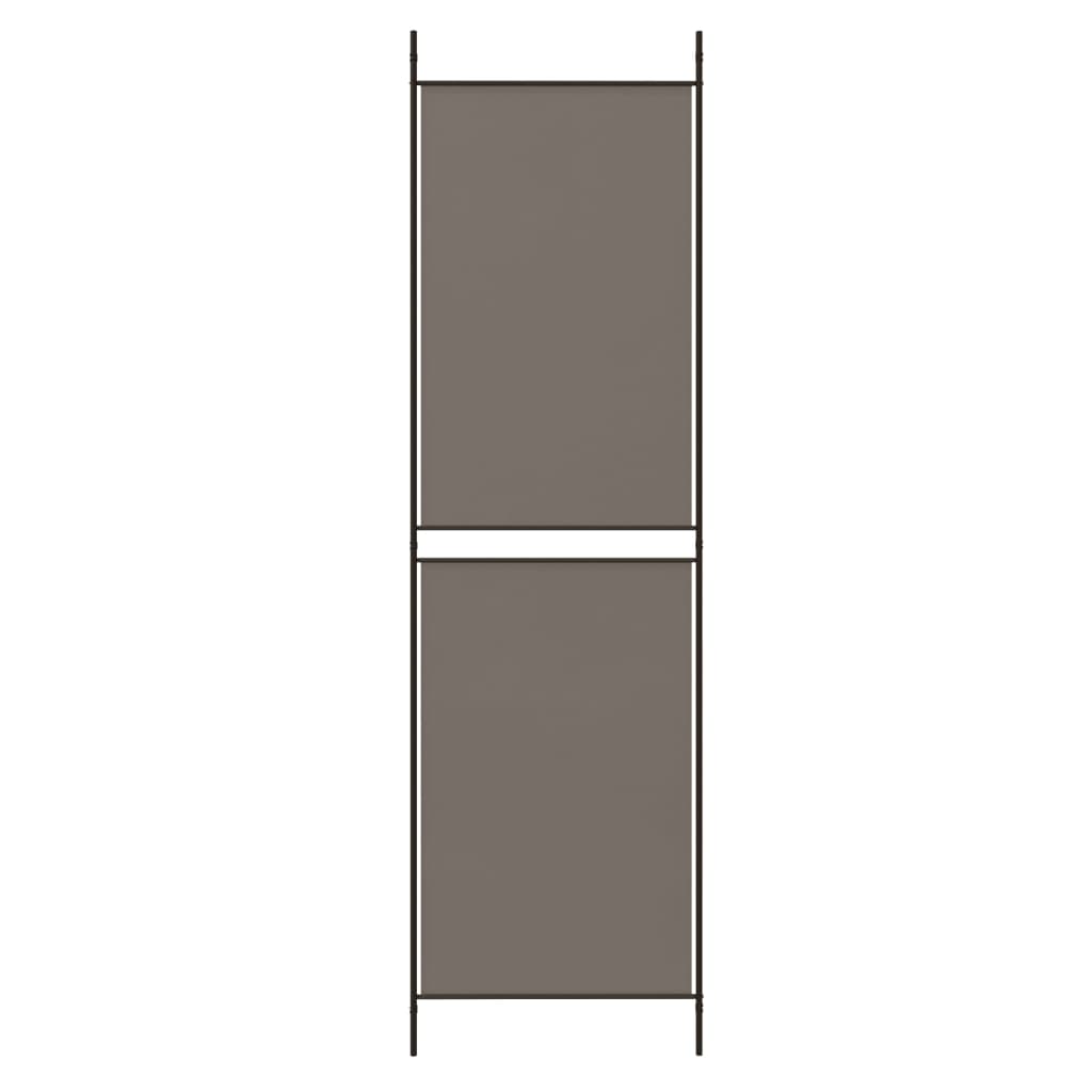 Sobna pregrada s 4 panela antracit 200 x 180 cm od tkanine