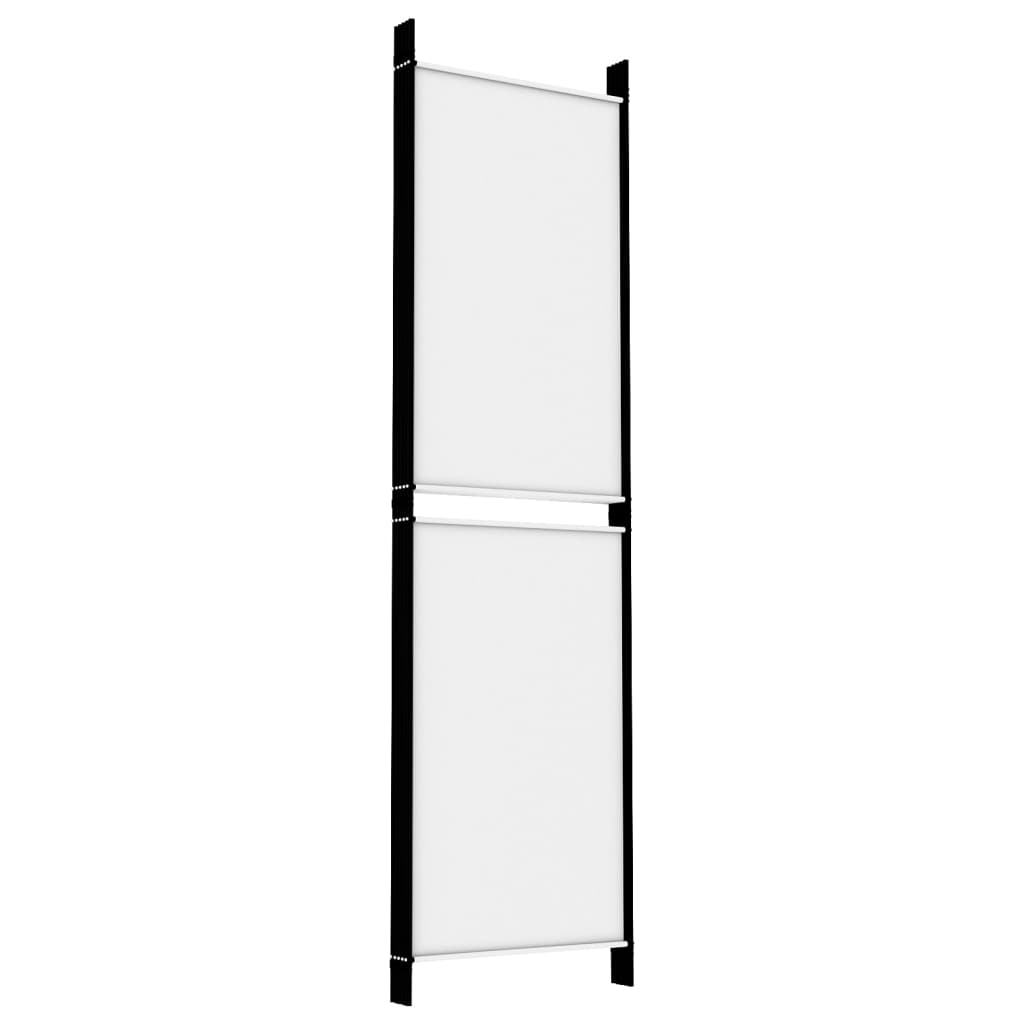 Sobna pregrada s 5 panela bijela 250 x 180 cm od tkanine