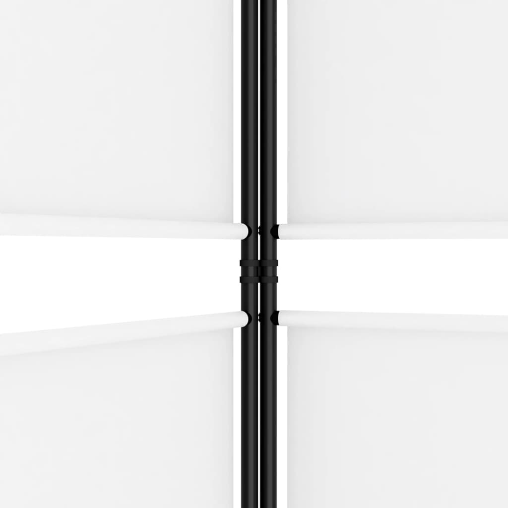 Sobna pregrada s 5 panela bijela 250 x 180 cm od tkanine