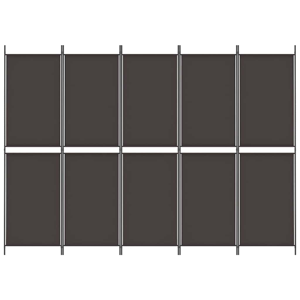 Sobna pregrada s 5 panela smeđa 250x180 cm od tkanine