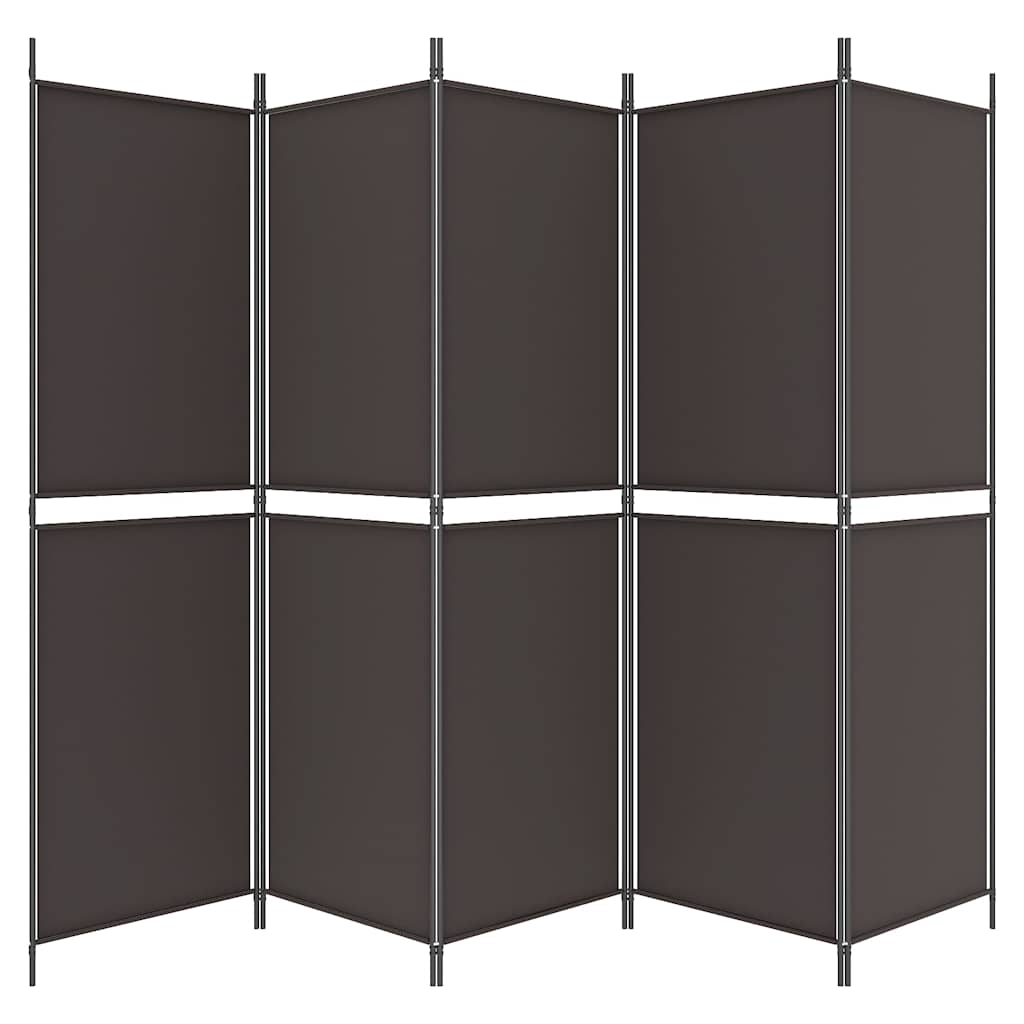 Sobna pregrada s 5 panela smeđa 250x180 cm od tkanine