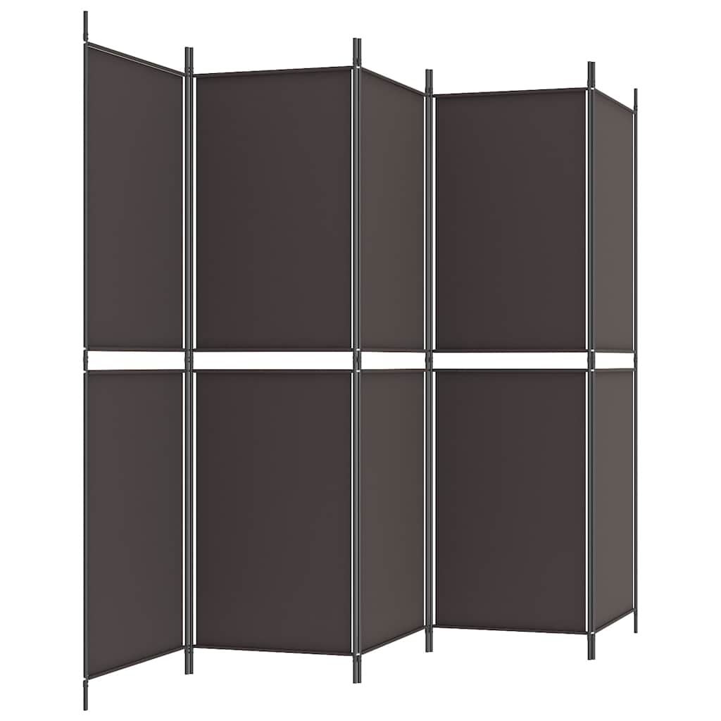 Sobna pregrada s 5 panela smeđa 250x180 cm od tkanine