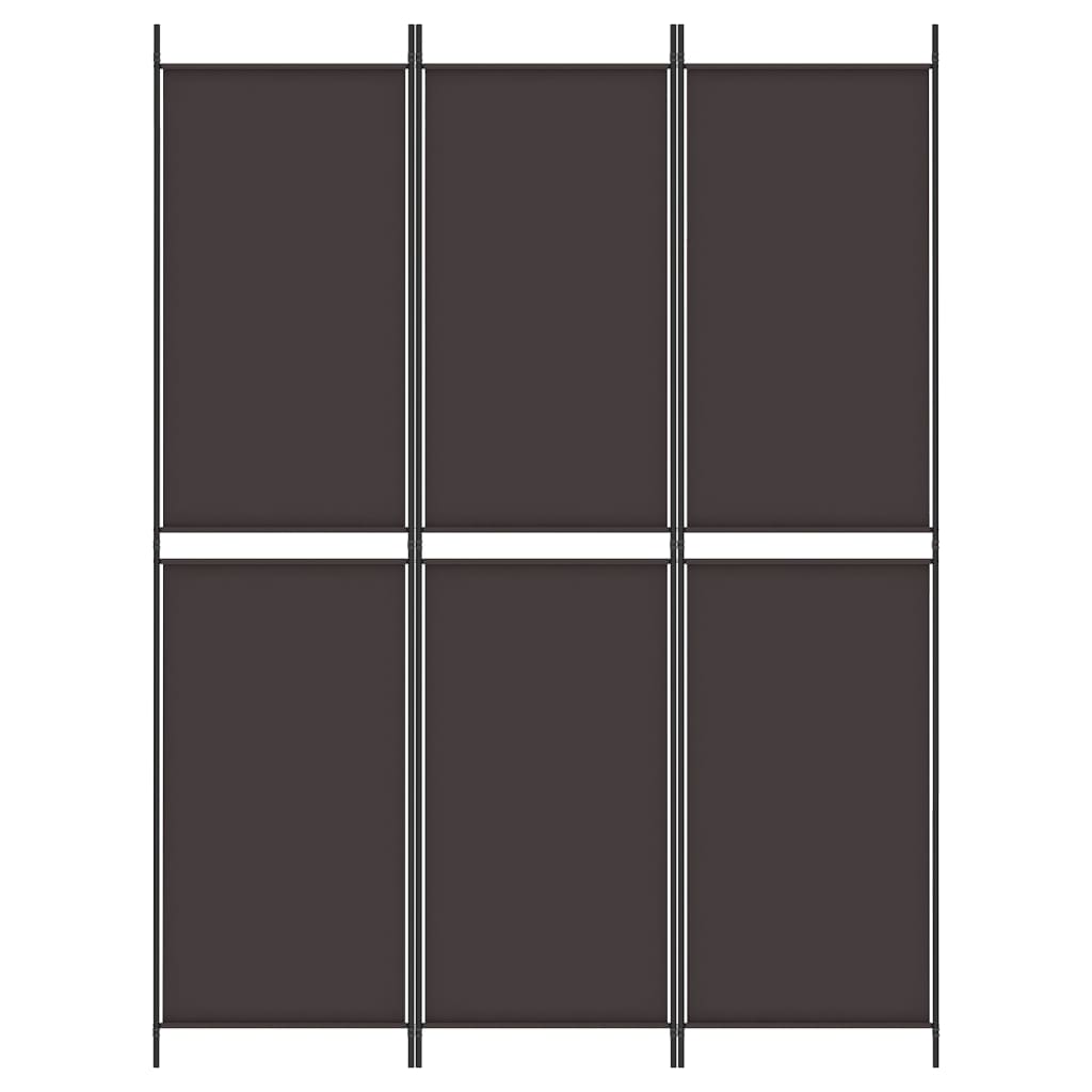 Sobna pregrada s 3 panela smeđa 150x200 cm od tkanine