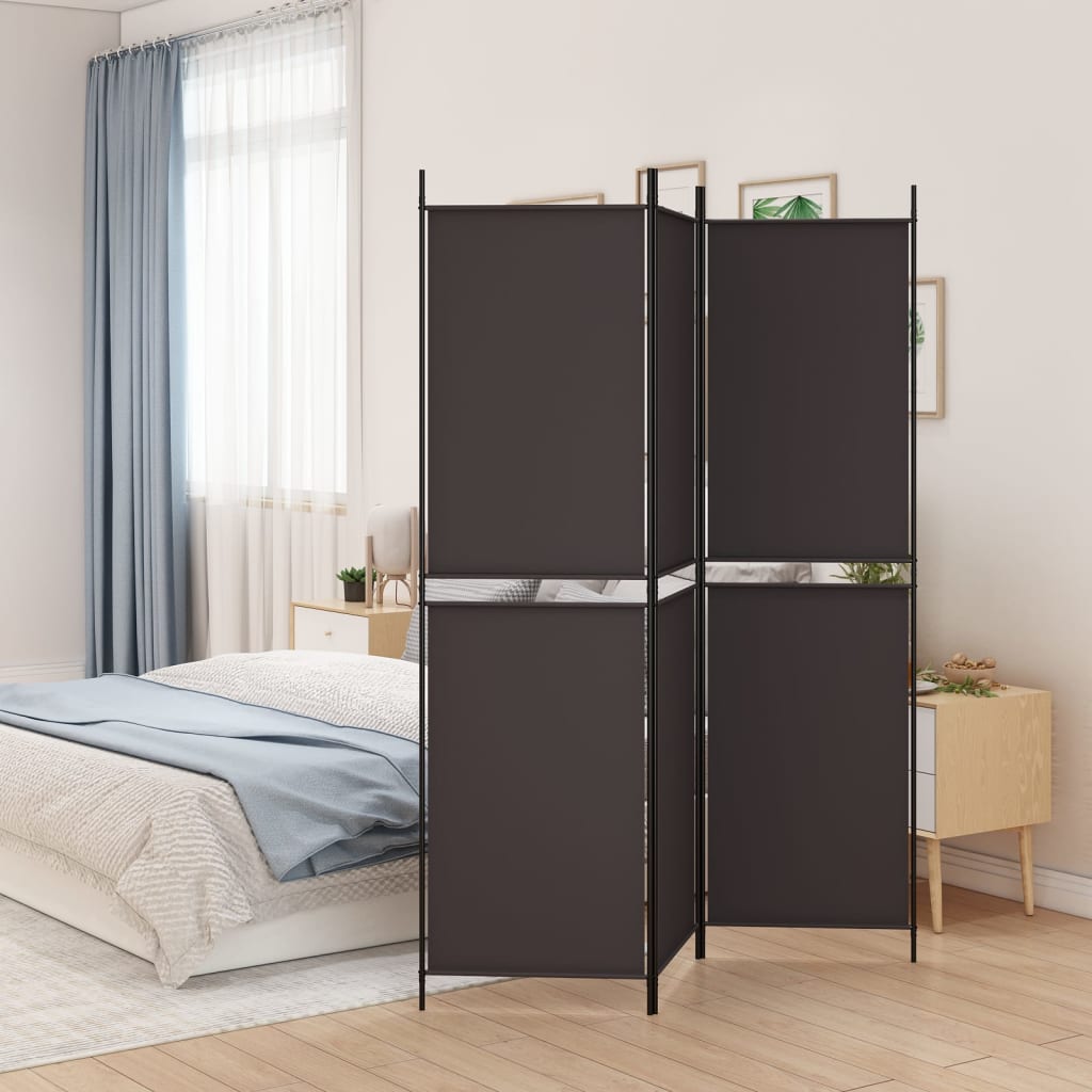 Sobna pregrada s 3 panela smeđa 150x200 cm od tkanine