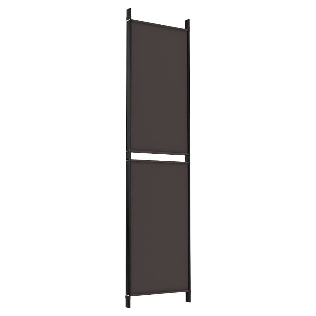 Sobna pregrada s 4 panela smeđa 200 x 200 cm od tkanine