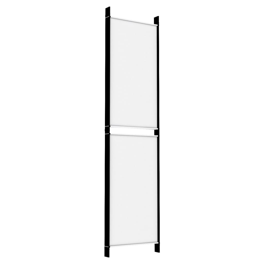 Sobna pregrada s 5 panela bijela 250 x 200 cm od tkanine