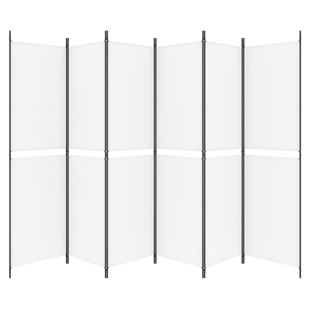 Sobna pregrada s 6 panela bijela 300x200 cm od tkanine