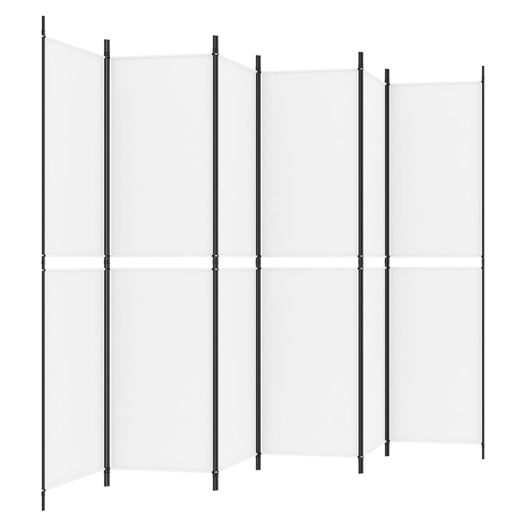 Sobna pregrada s 6 panela bijela 300x200 cm od tkanine