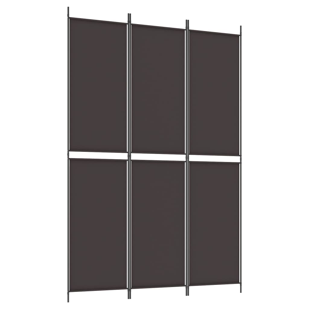 Sobna pregrada s 3 panela smeđa 150x220 cm od tkanine
