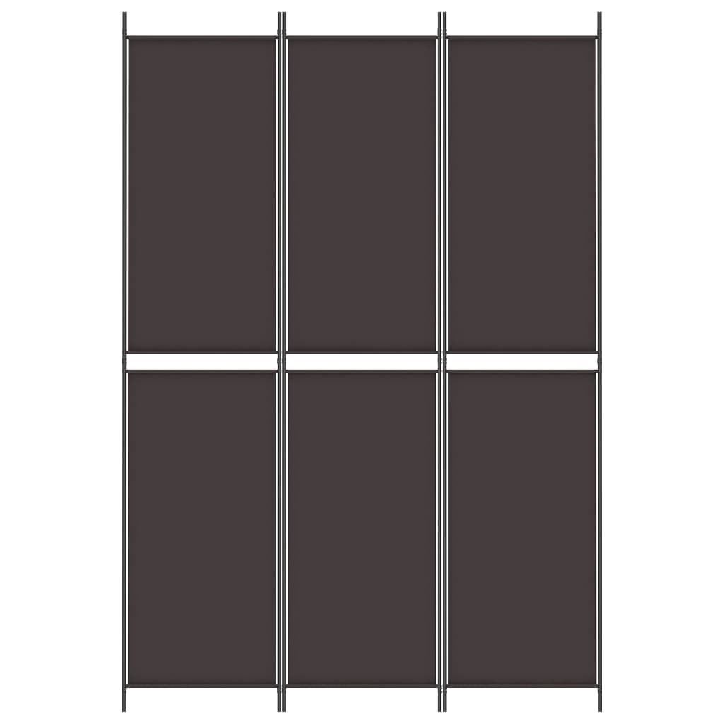 Sobna pregrada s 3 panela smeđa 150x220 cm od tkanine