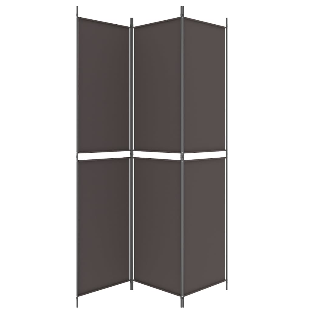 Sobna pregrada s 3 panela smeđa 150x220 cm od tkanine