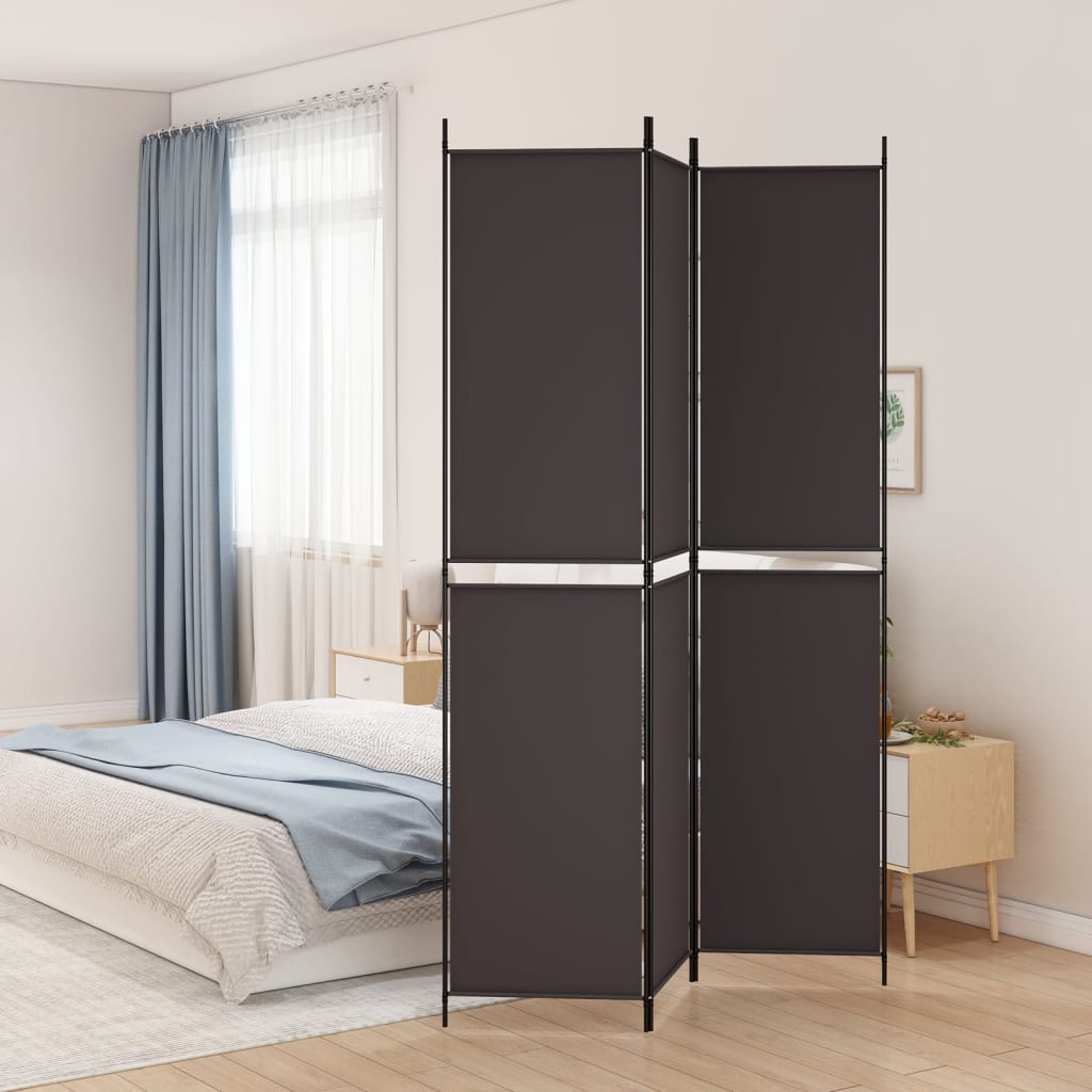 Sobna pregrada s 3 panela smeđa 150x220 cm od tkanine