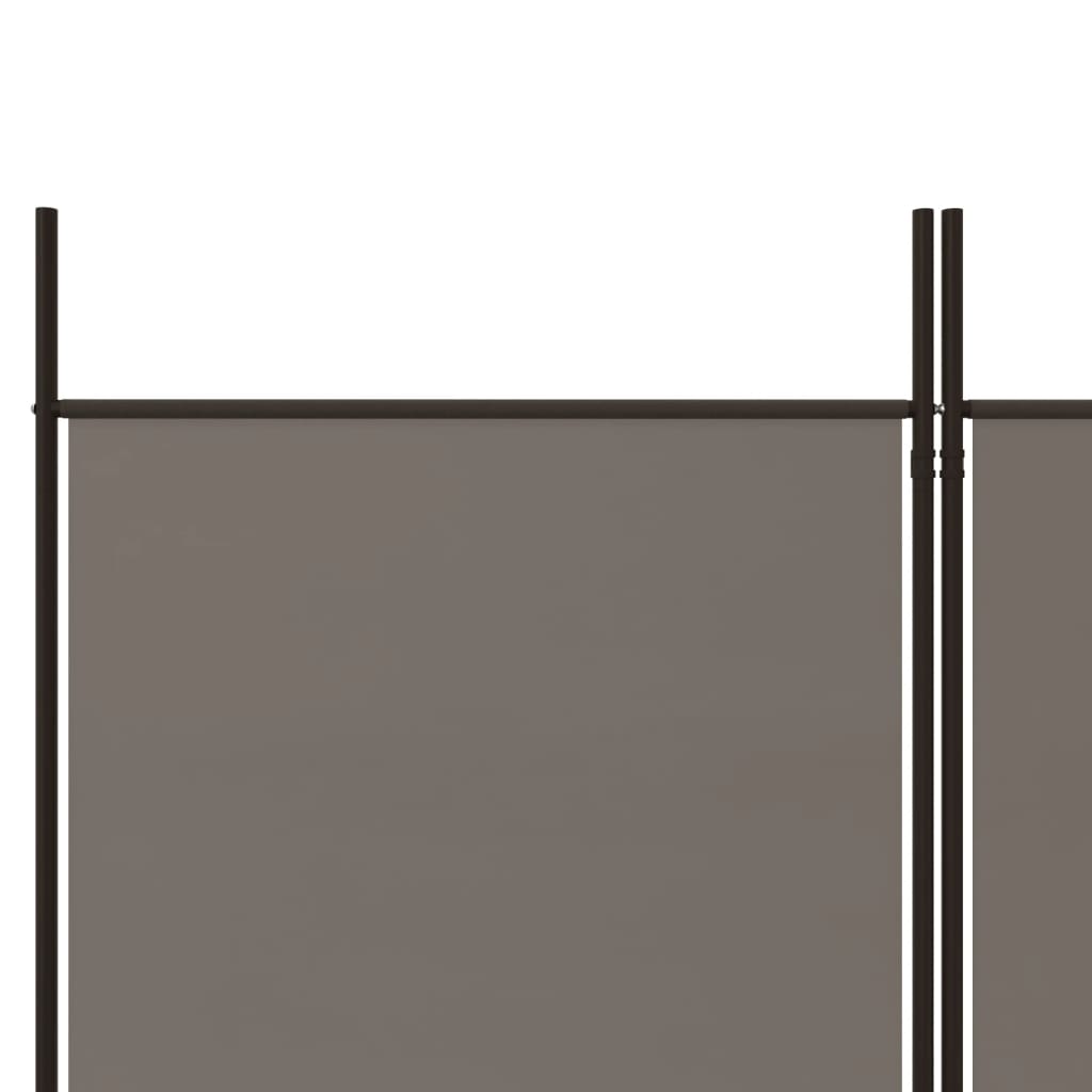 Sobna pregrada s 3 panela antracit 150 x 220 cm od tkanine