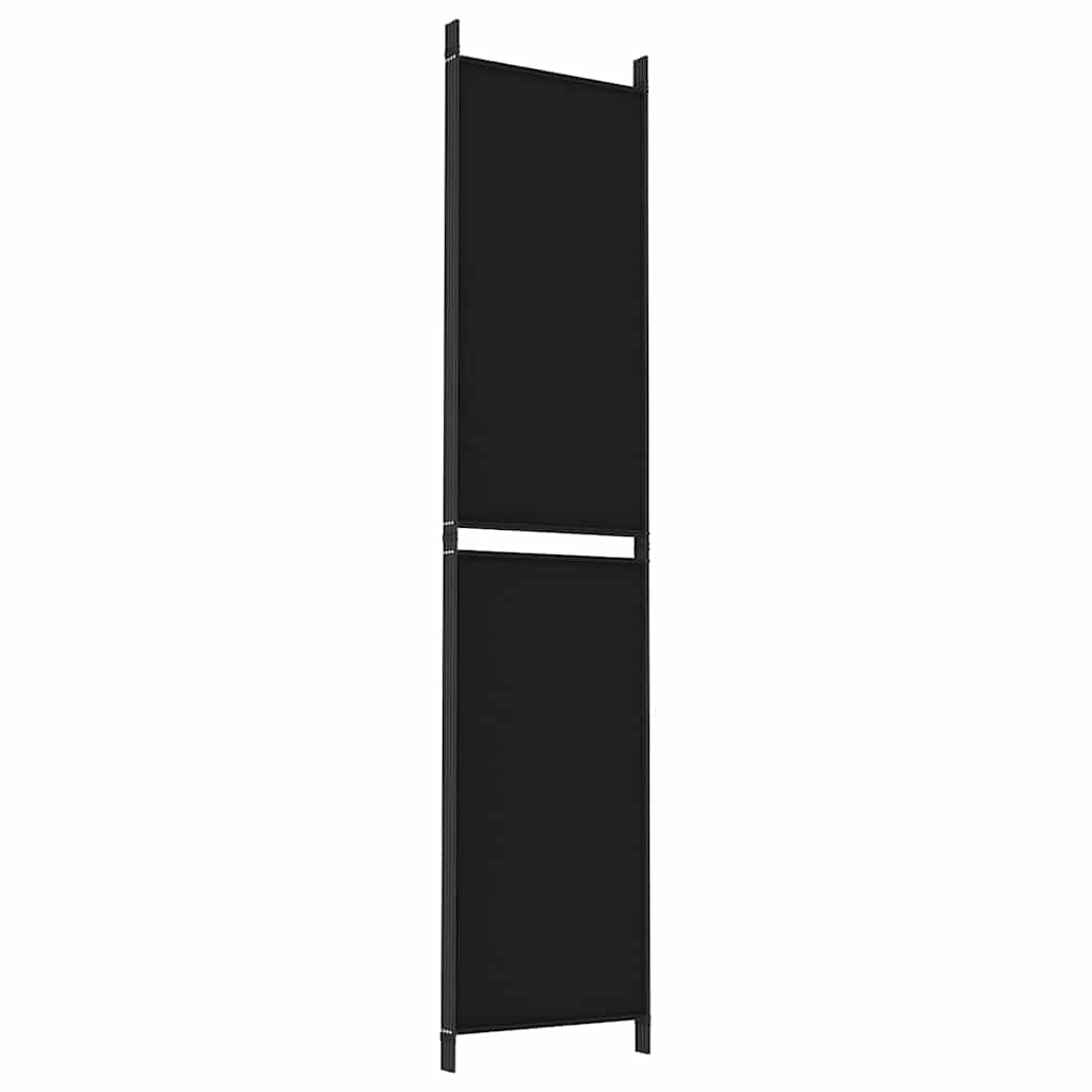 Sobna pregrada s 4 panela crna 200 x 220 cm od tkanine