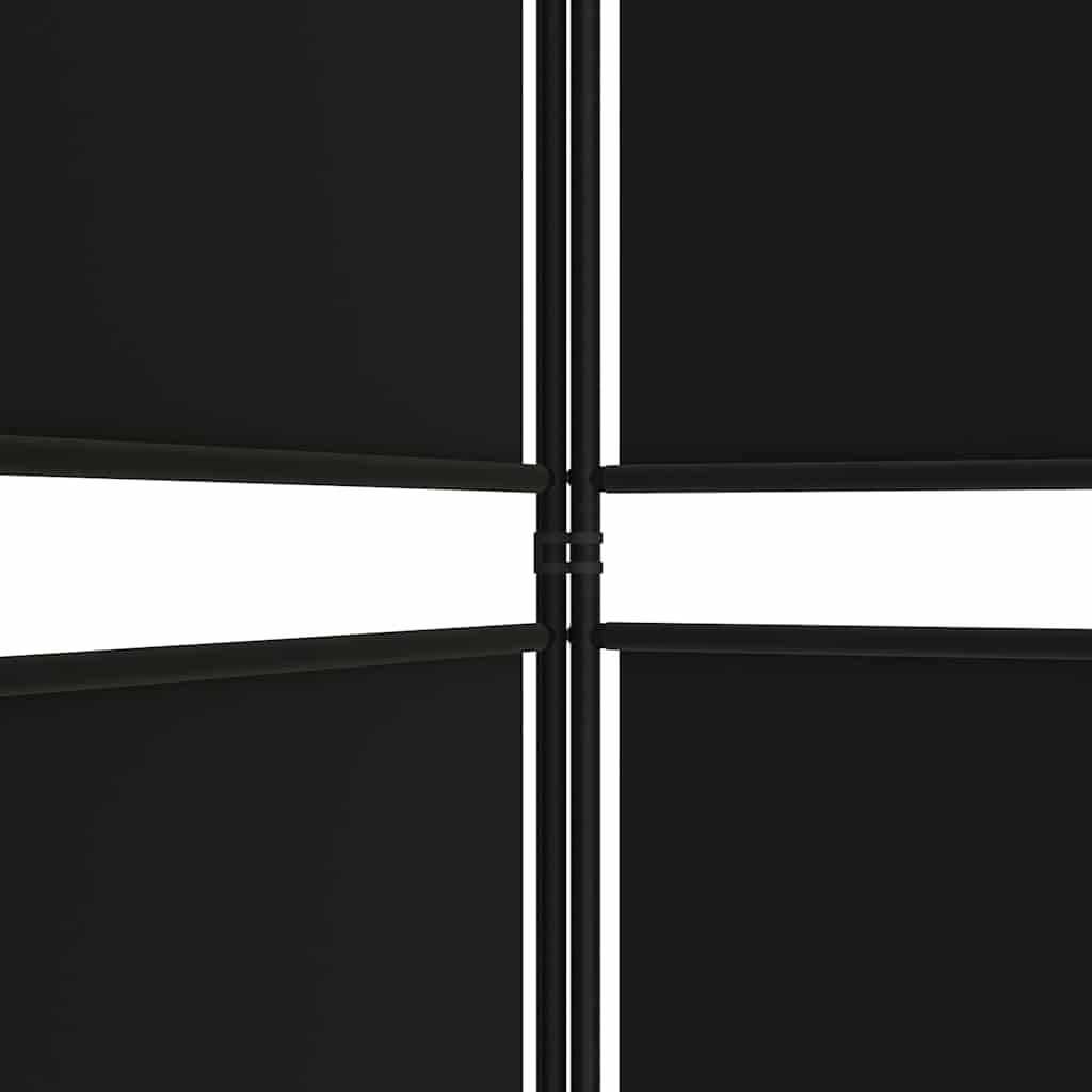 Sobna pregrada s 4 panela crna 200 x 220 cm od tkanine