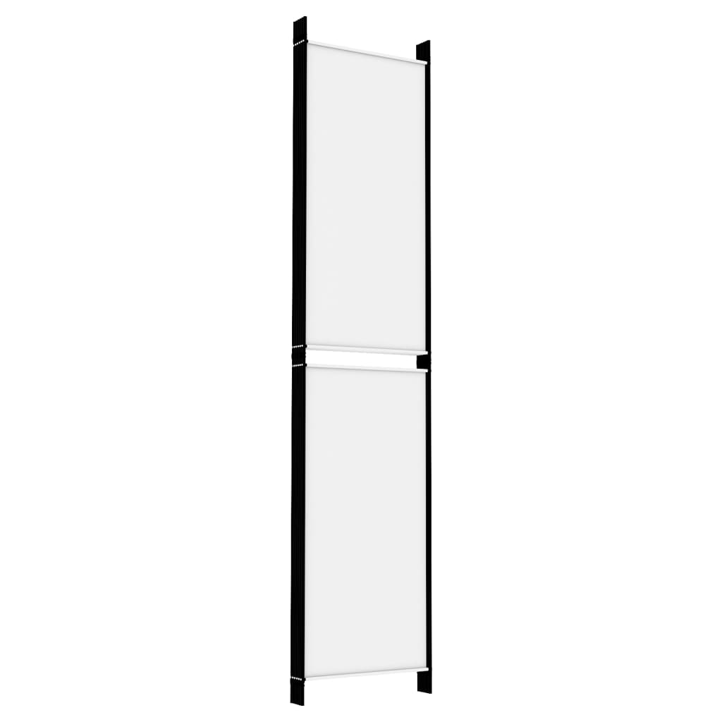 Sobna pregrada s 6 panela bijela 300 x 220 cm od tkanine
