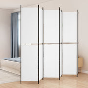 Sobna pregrada s 6 panela bijela 300 x 220 cm od tkanine