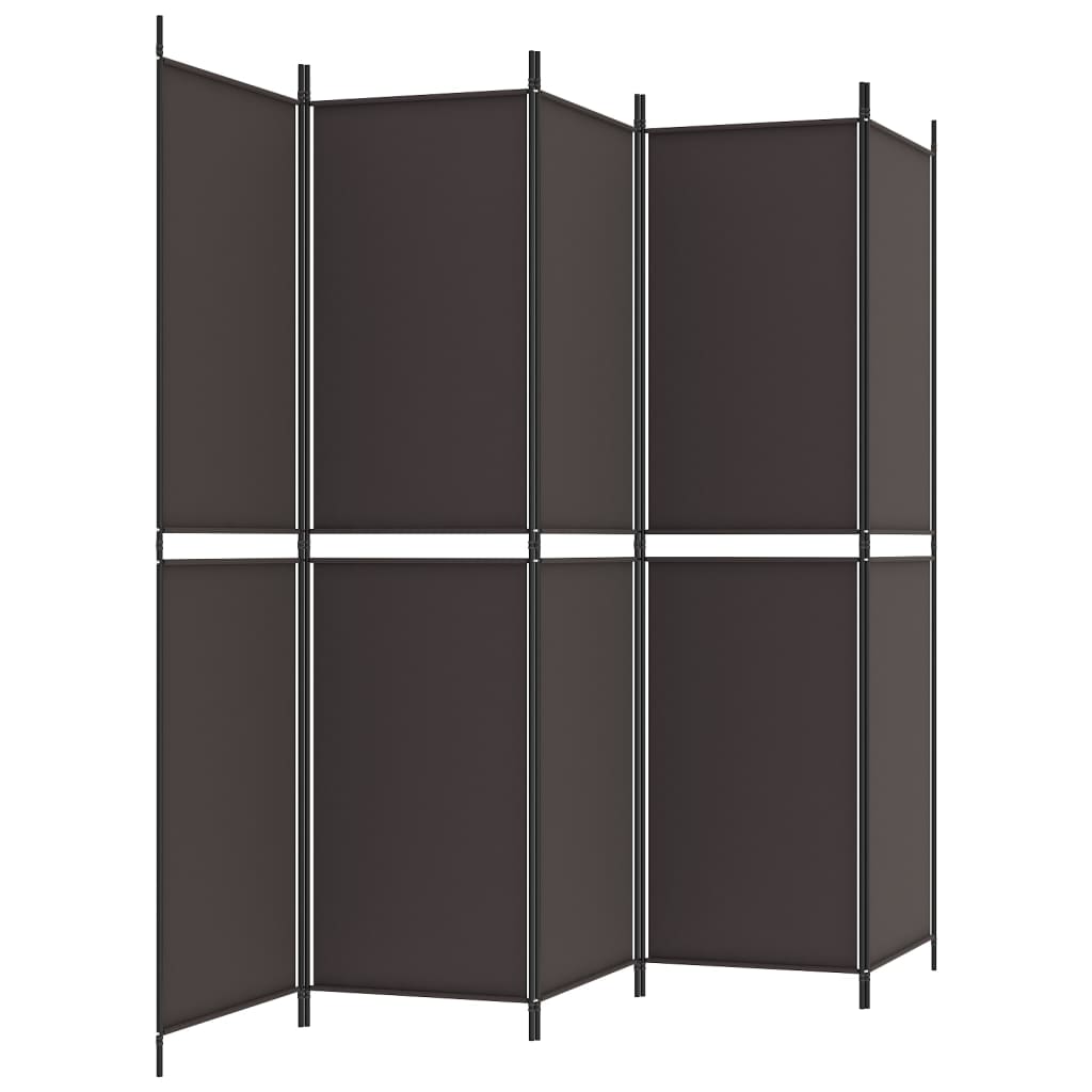 Sobna pregrada s 6 panela smeđa 250x220 cm od tkanine