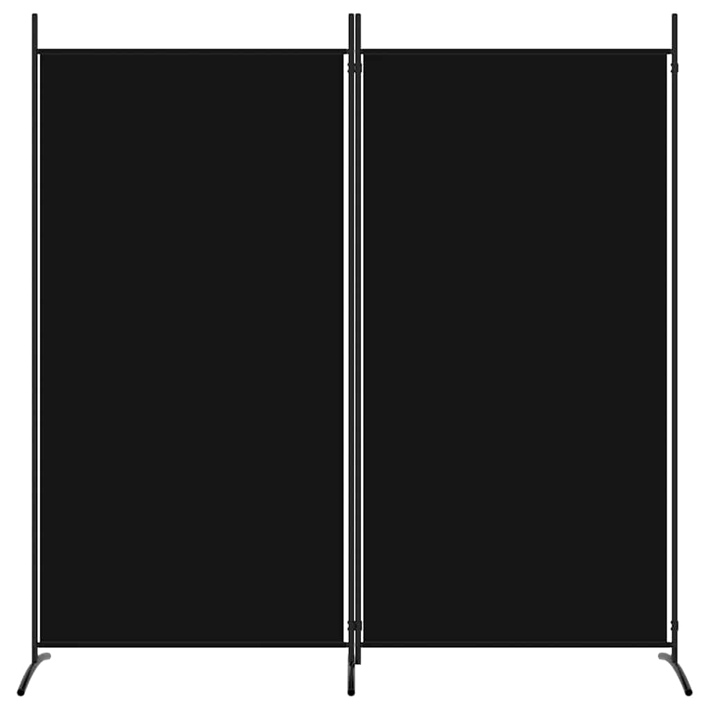 Sobna pregrada s 2 panela crna 175 x 180 cm od tkanine
