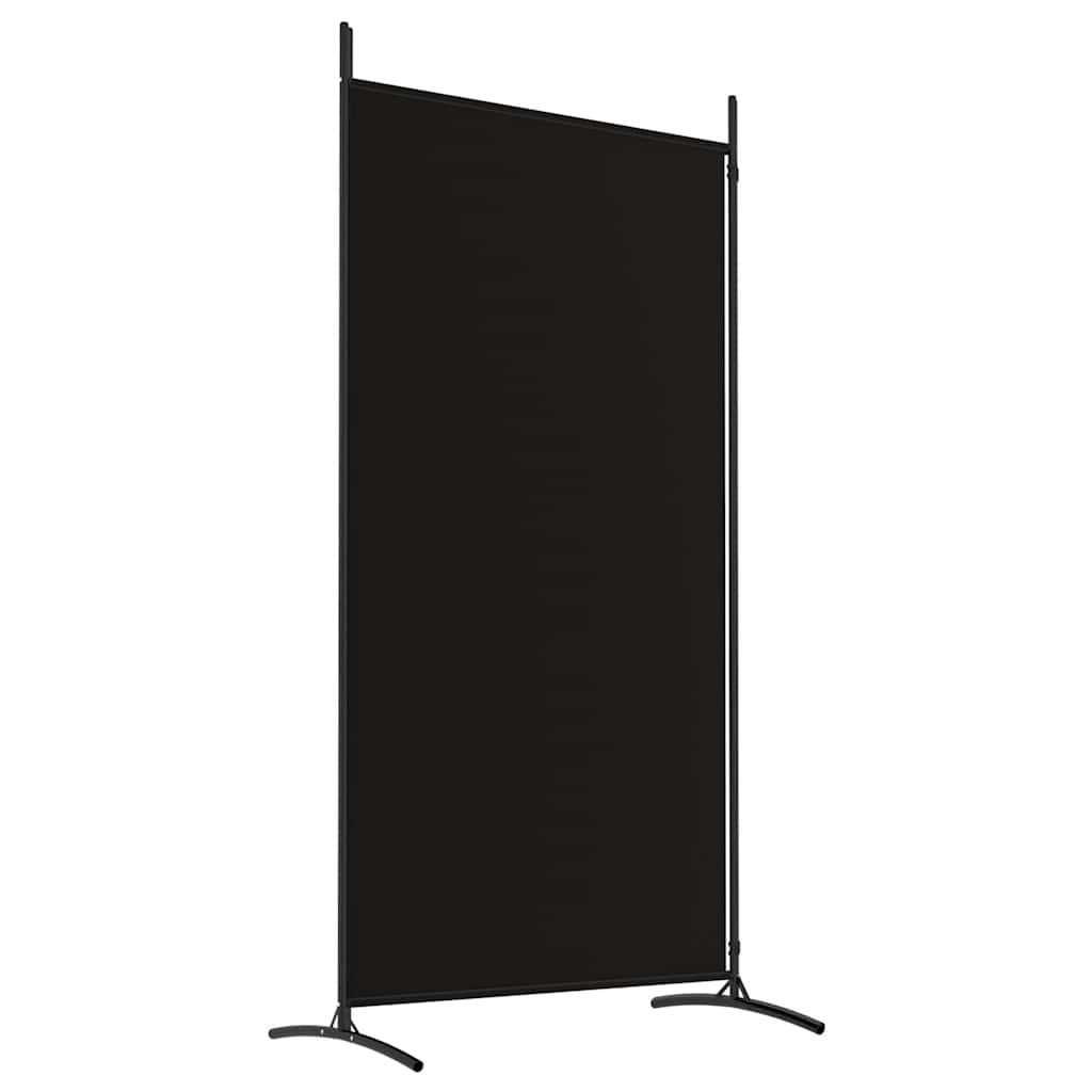 Sobna pregrada s 2 panela crna 175 x 180 cm od tkanine