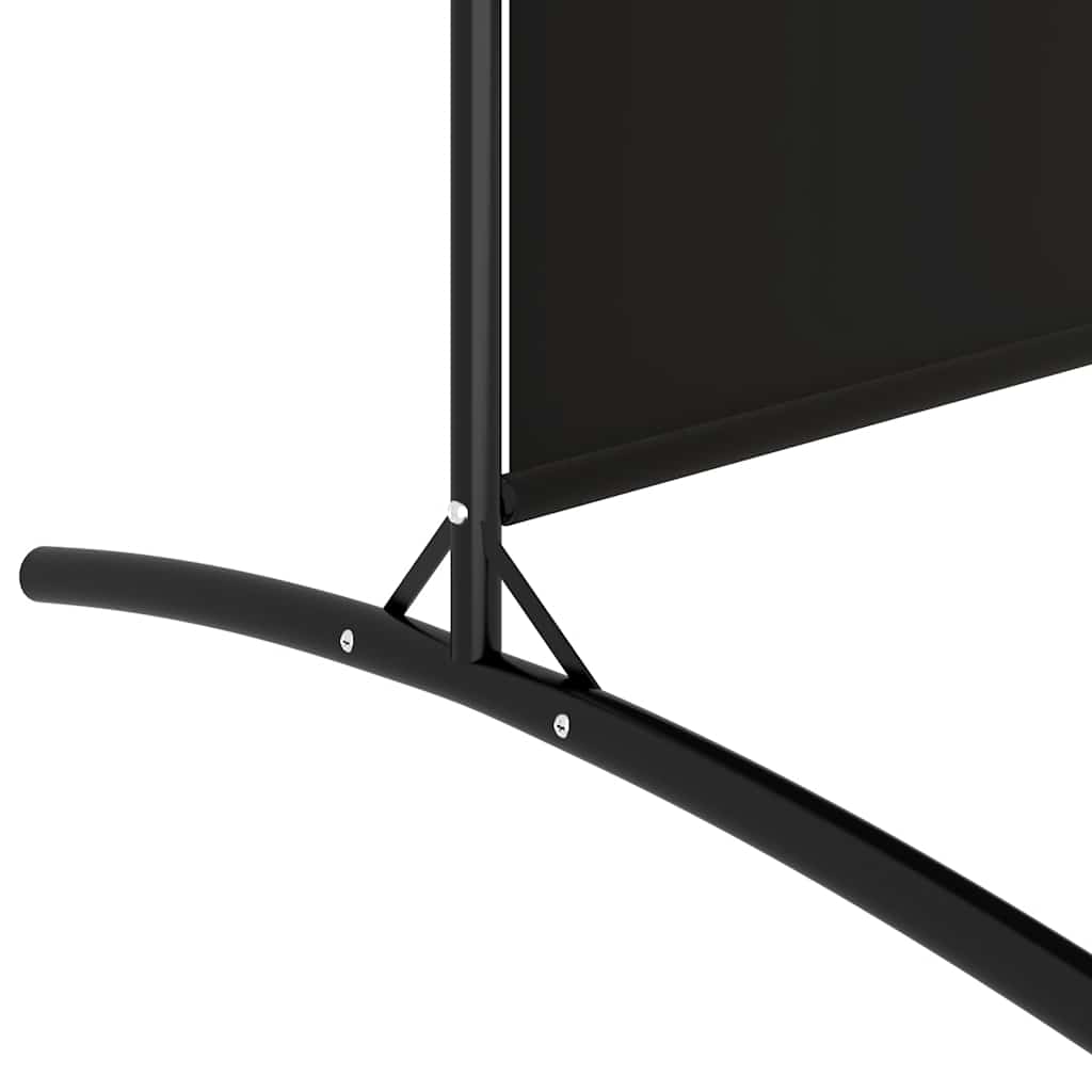 Sobna pregrada s 2 panela crna 175 x 180 cm od tkanine