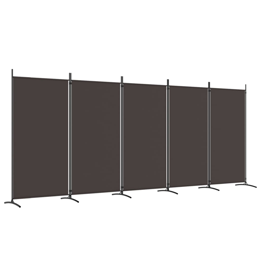 Sobna pregrada s 5 panela smeđa 433x180 cm od tkanine