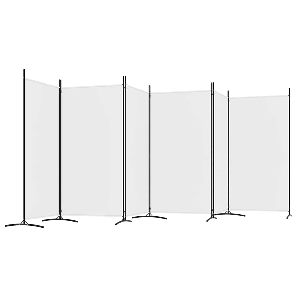 Sobna pregrada s 6 panela bijela 520x180 cm od tkanine