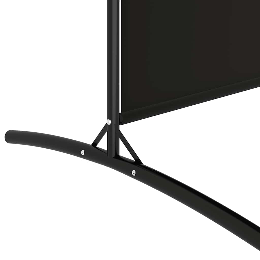 Sobna pregrada s 6 panela crna 520x180 cm od tkanine