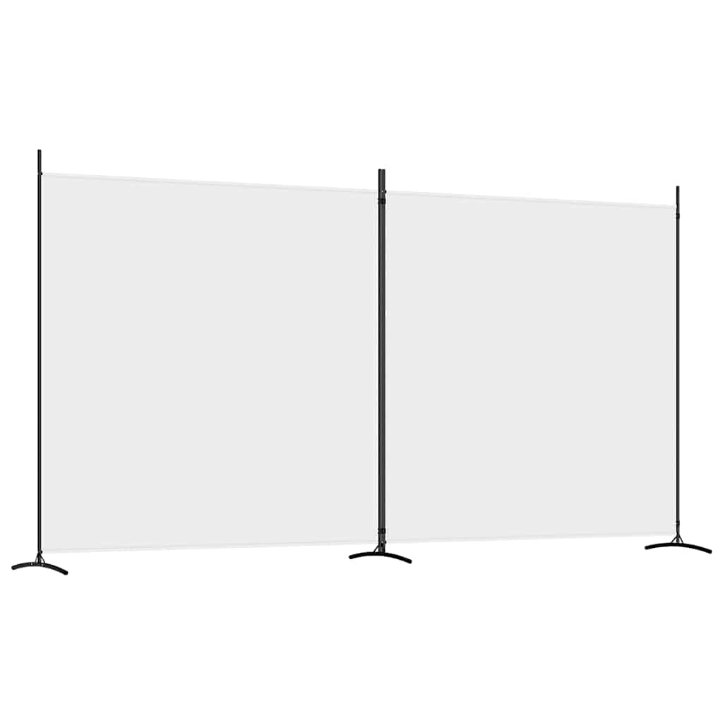 Sobna pregrada s 2 panela bijela 348 x 180 cm od tkanine