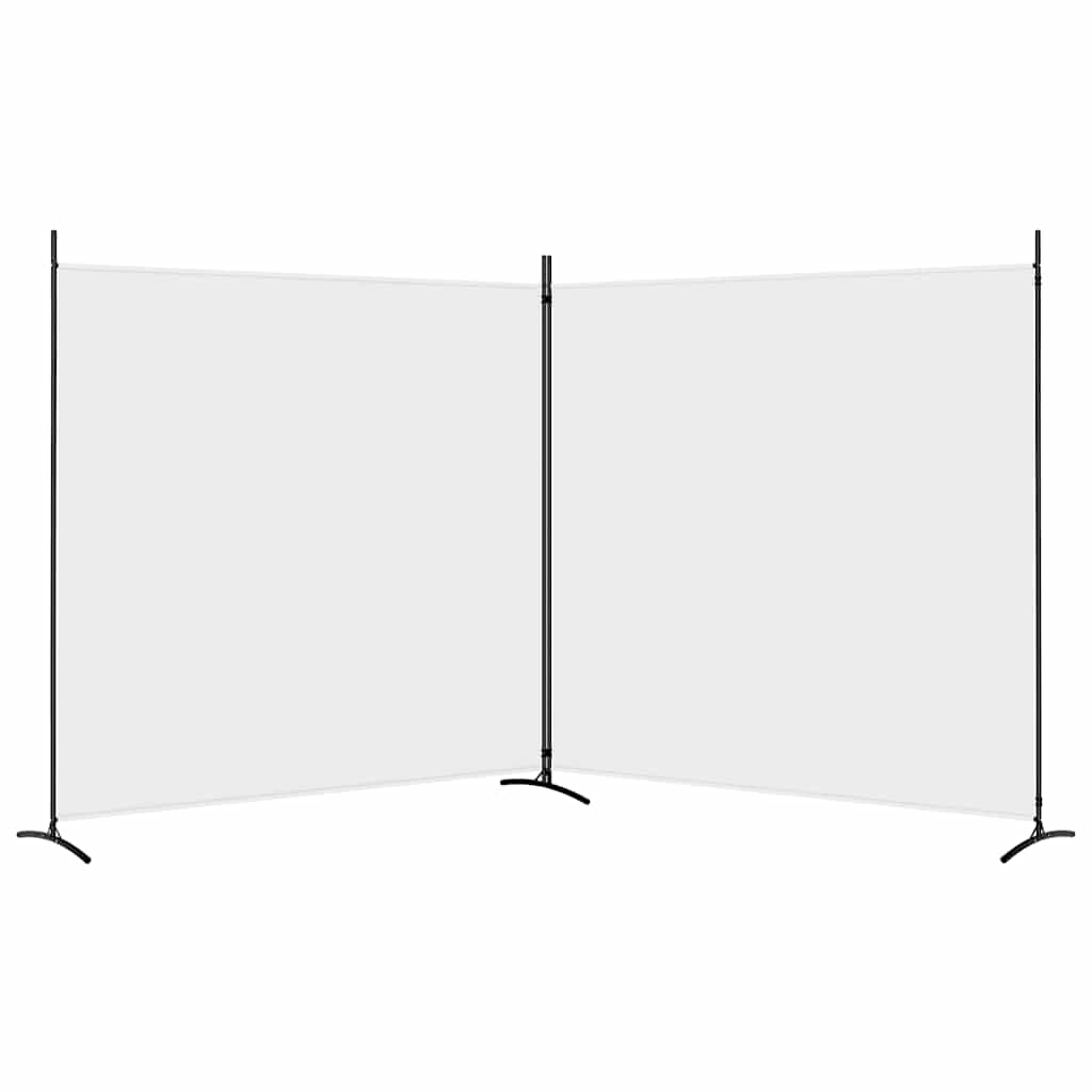 Sobna pregrada s 2 panela bijela 348 x 180 cm od tkanine