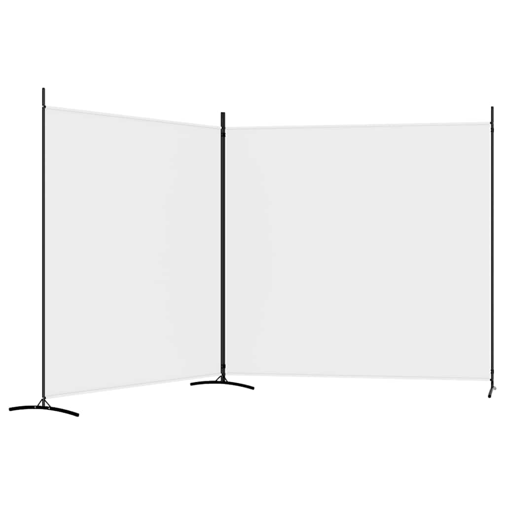 Sobna pregrada s 2 panela bijela 348 x 180 cm od tkanine
