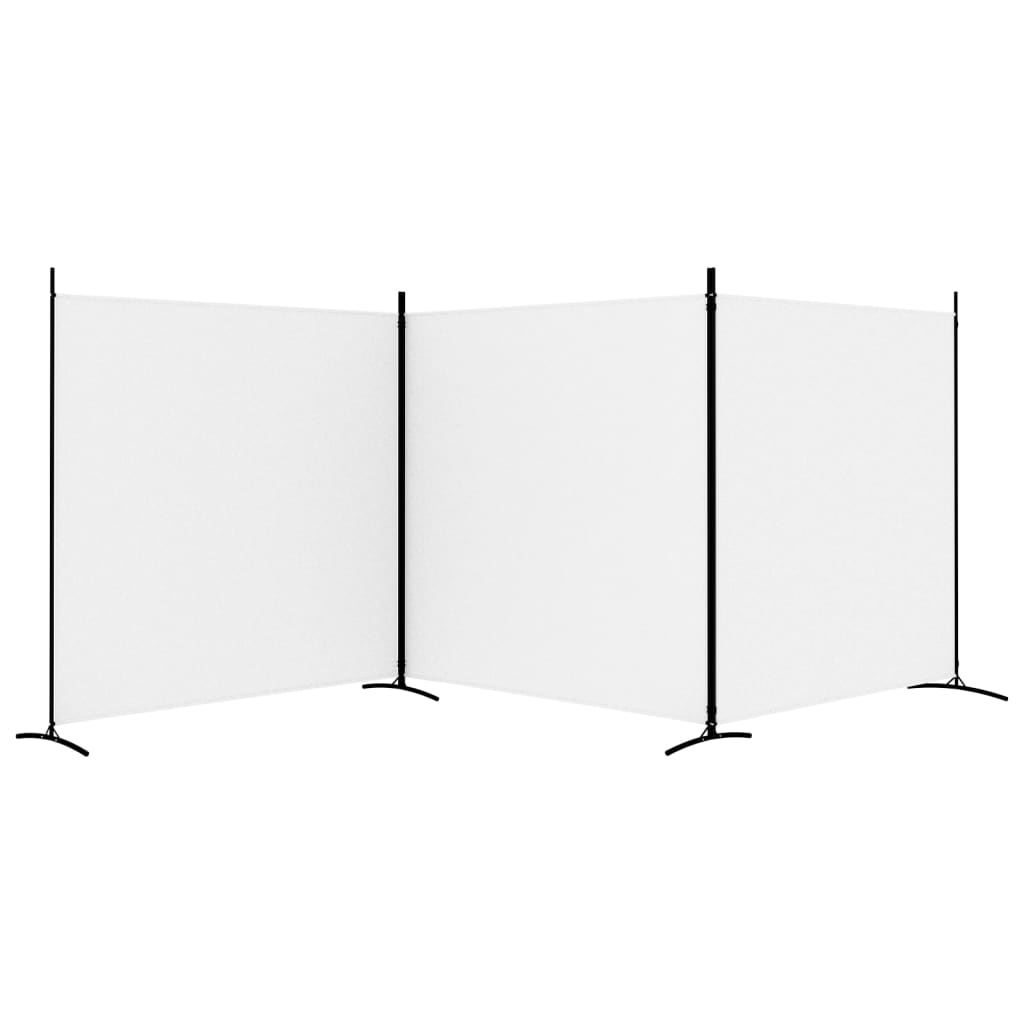 Sobna pregrada s 3 panela bijela 525 x 180 cm od tkanine
