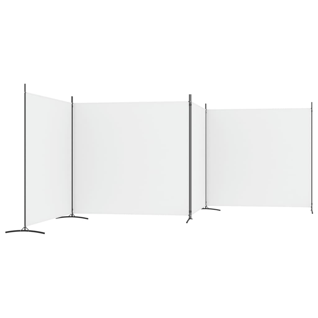 Sobna pregrada s 4 panela bijela 698x180 cm od tkanine