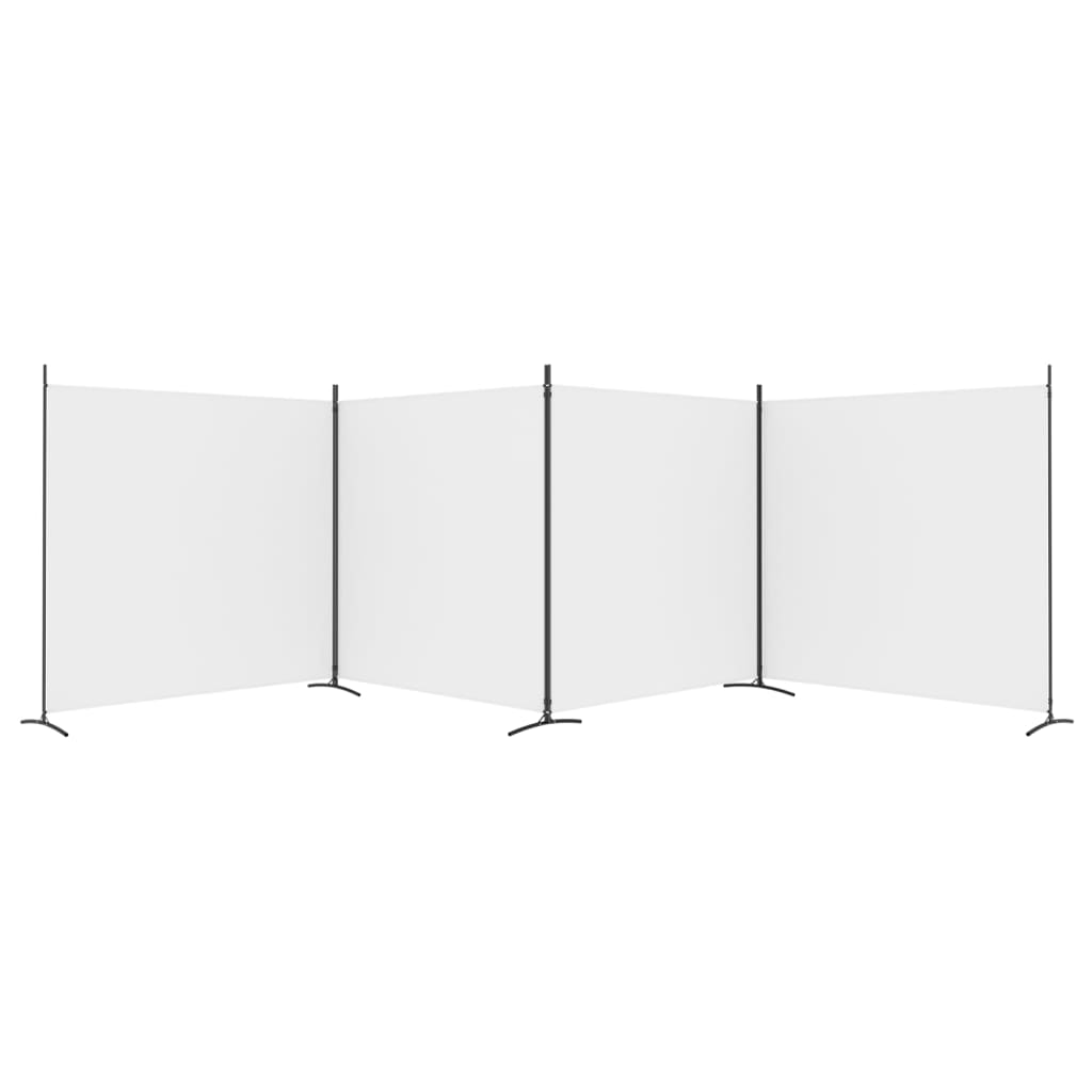 Sobna pregrada s 4 panela bijela 698x180 cm od tkanine