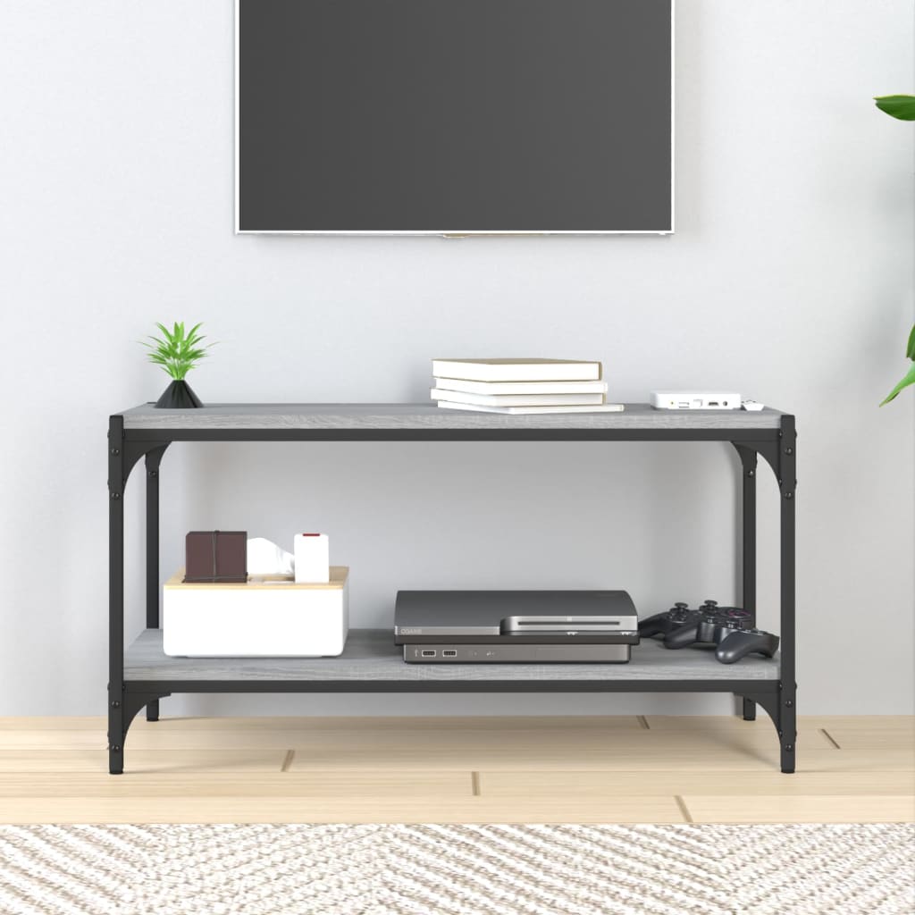 TV ormarić boja hrasta 80x33x41 cm konstruirano drvo i čelik