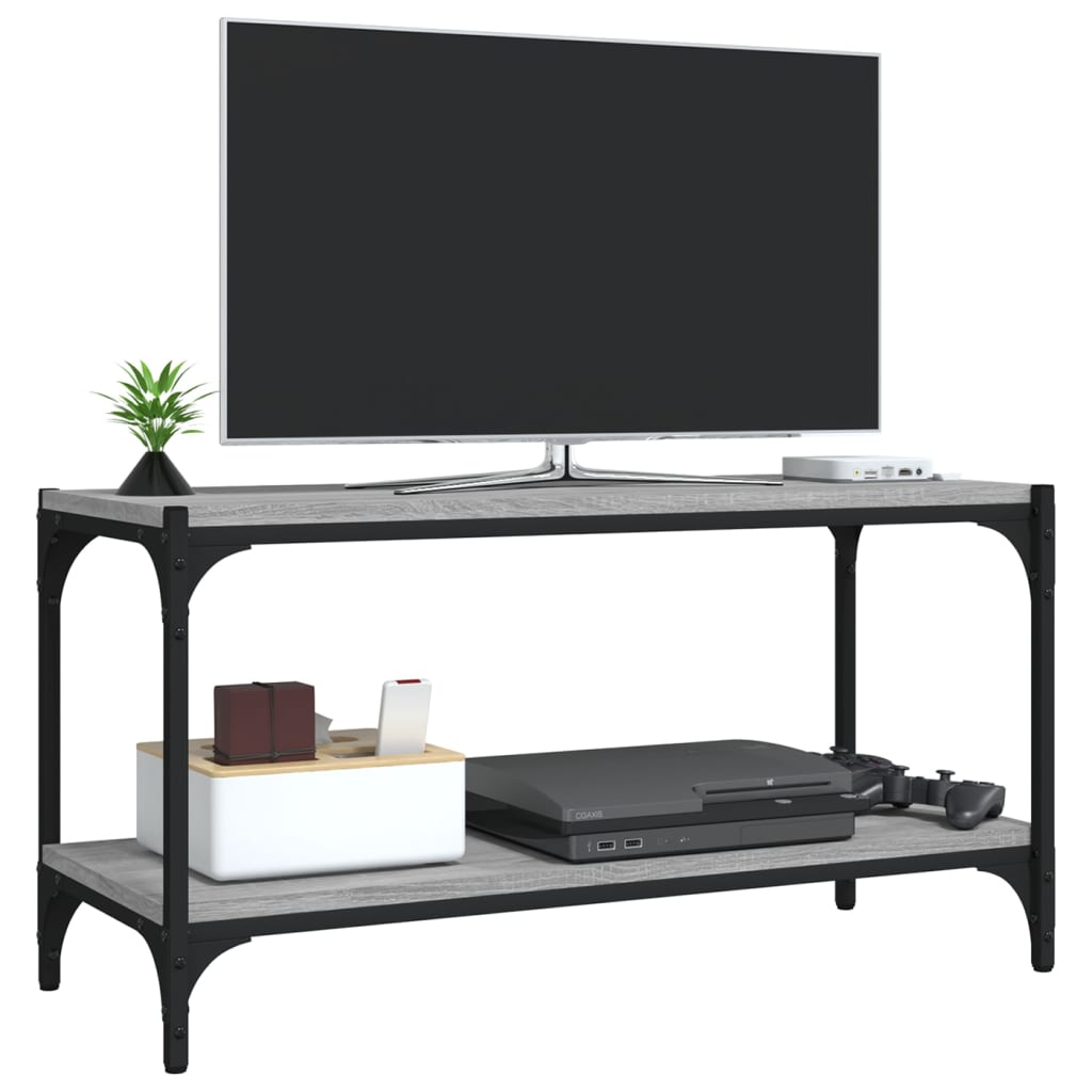 TV ormarić boja hrasta 80x33x41 cm konstruirano drvo i čelik