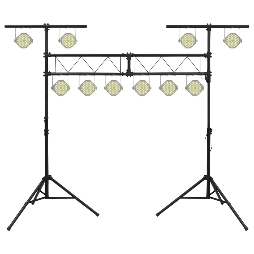 Stalak za rasvjetu crni 338x115x(180-300) cm čelični